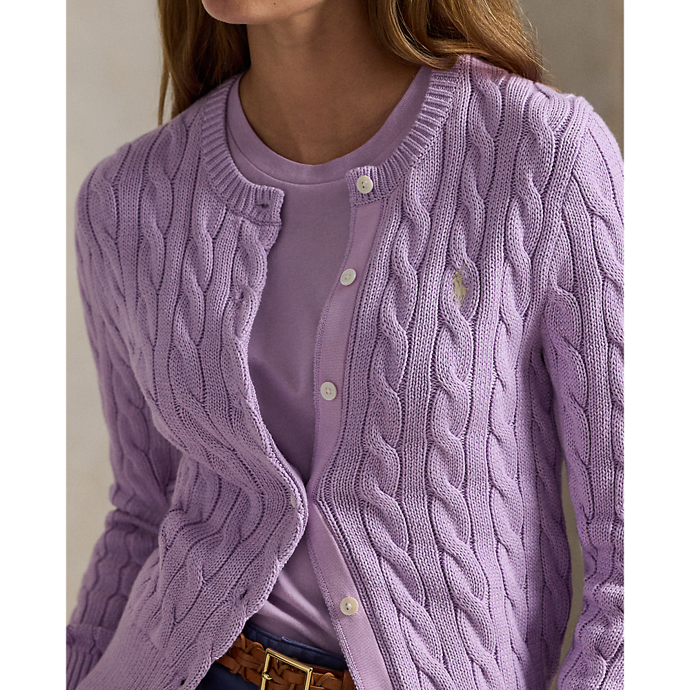 PRL Cable-Knit Cotton Crewneck Cardigan /Pulover 211971868506