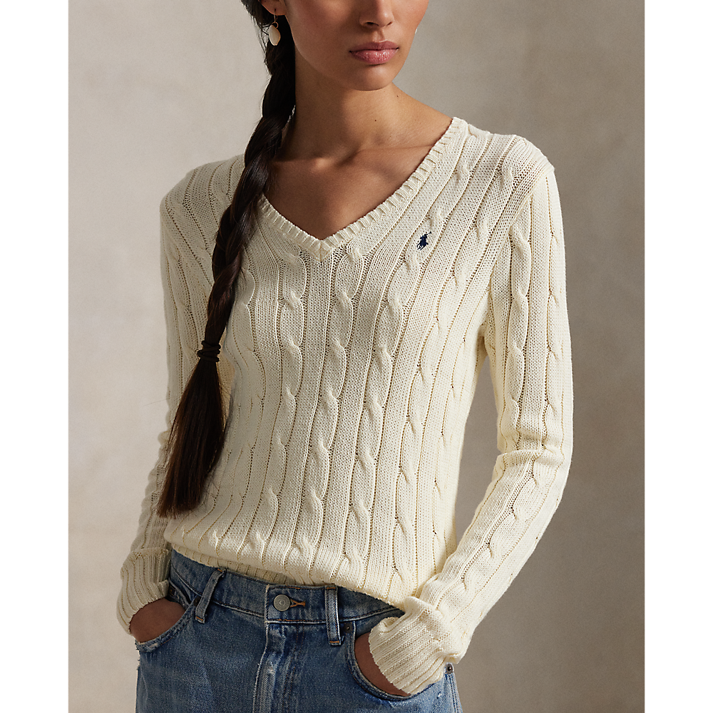 PRL Cable-Knit Cotton V-Neck Sweater/Pulover 211971870011