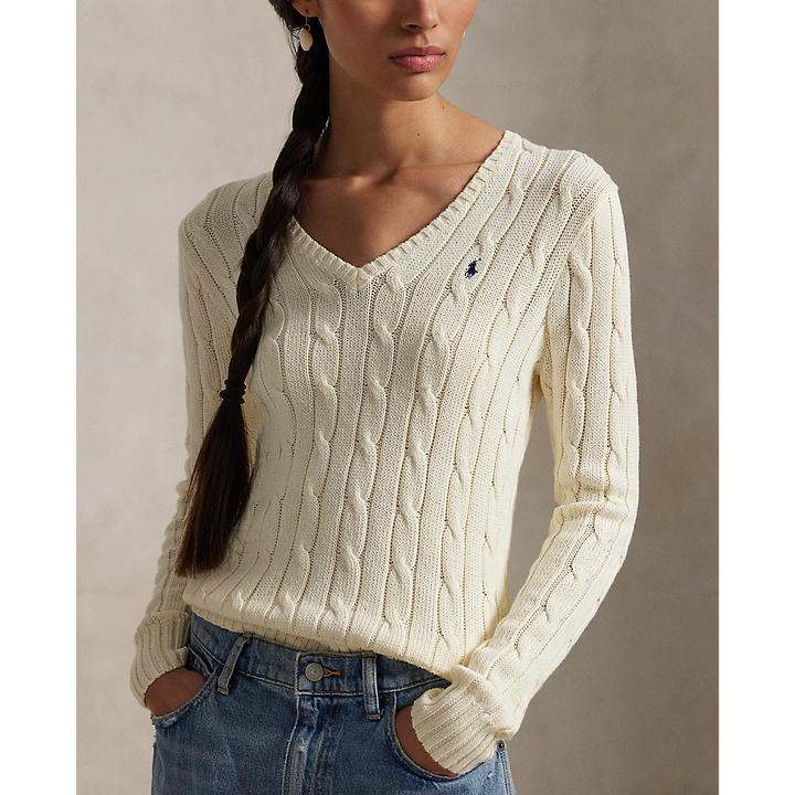 PRL Cable-Knit Cotton V-Neck Sweater/Pulover 211971870011