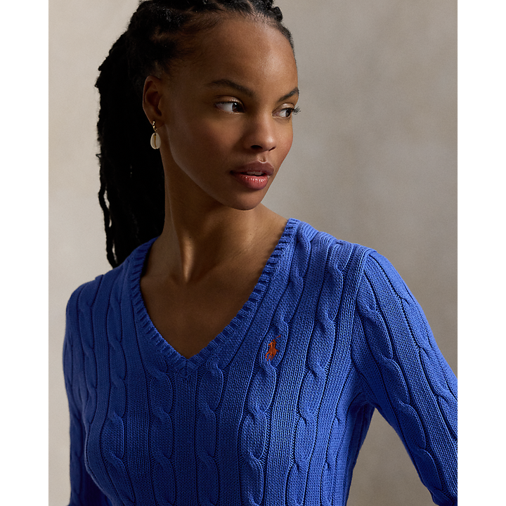 PRL Cable-Knit Cotton V-Neck Jumper/Pulover 211971870504