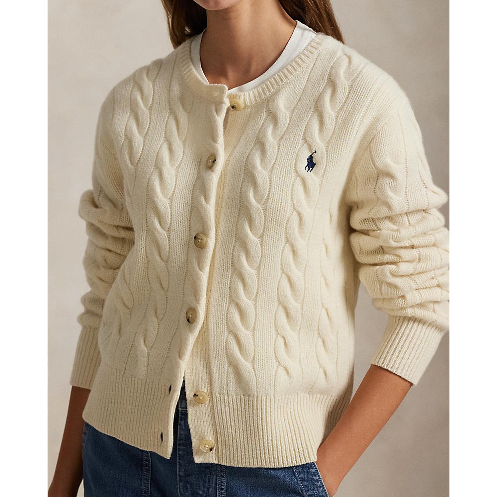 PRL Cable-Knit Wool-Cashmere Cardigan/Pulover 211972104002