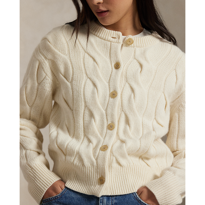 PRL Cable-Knit Wool-Cashmere Cardigan / Pulover 211972128003