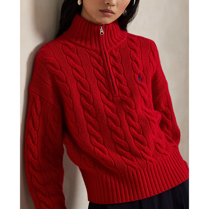 PRL Cable Wool-Cashmere Half-Zip Jumper /Pulover 211972130001