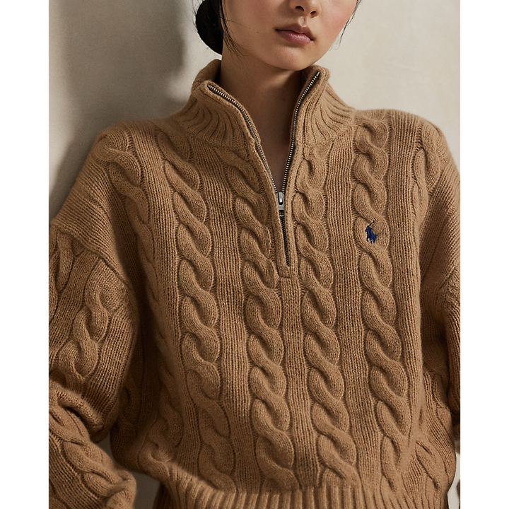 PRL Cable Wool-Cashmere Half-Zip Jumper /Pulover 211972130002