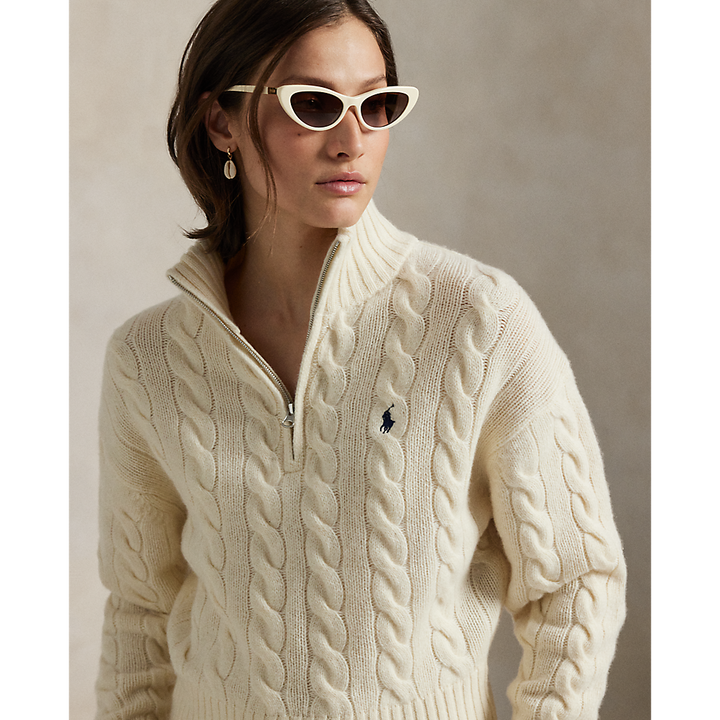 PRL Cable Wool-Cashmere Half-Zip Jumper /Pulover 211972130003