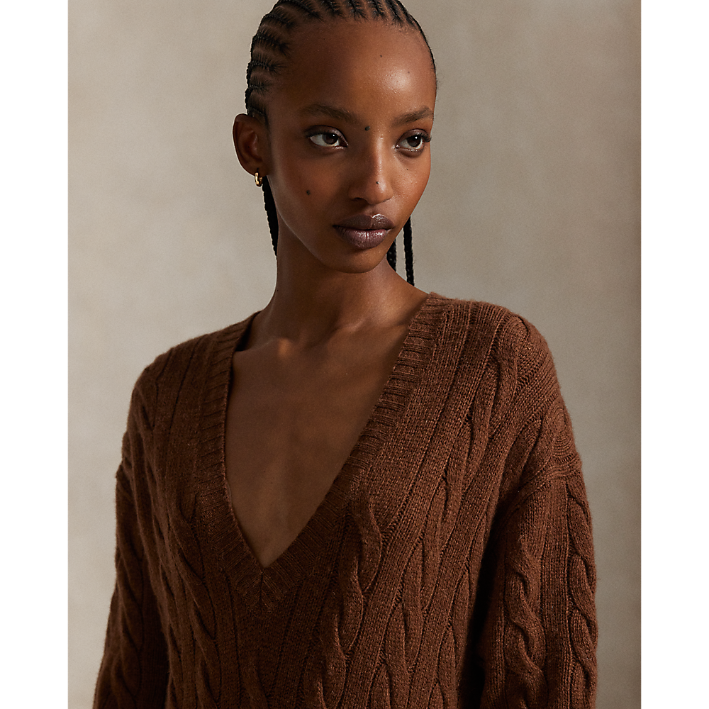 PRL Cable-Knit V-Neck Jumper Dress/Haljina 211972174001