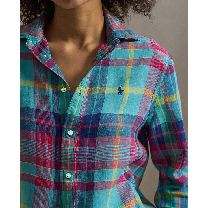 PRL Classic Fit Plaid Linen Shirt/Košulja 211973264502