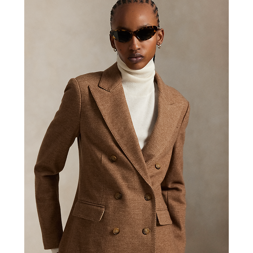 PRL Double-Breasted Herringbone Blazer/Sako 211973828001