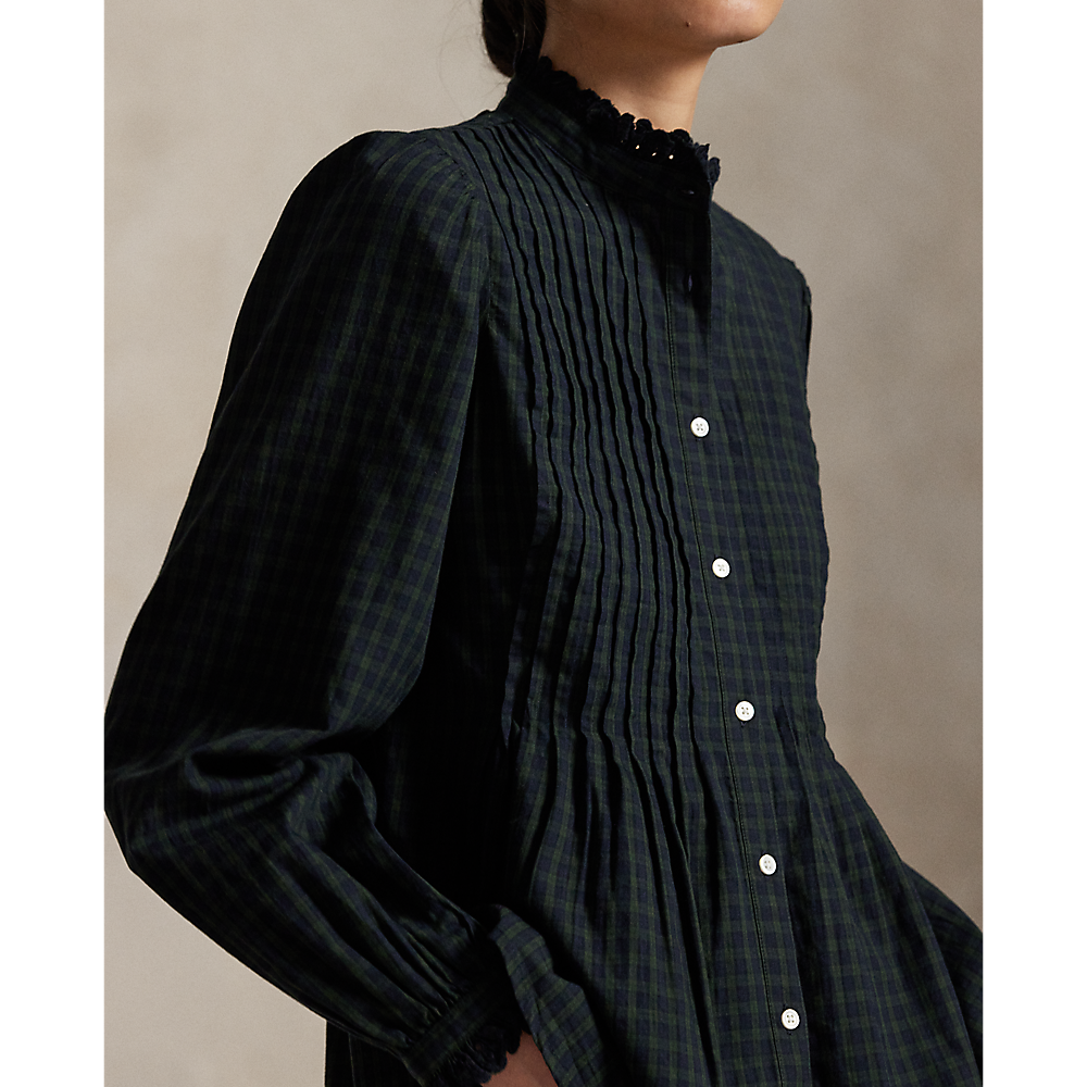 PRL Pintucked Plaid Cotton Shirt/Košulja 211978163001