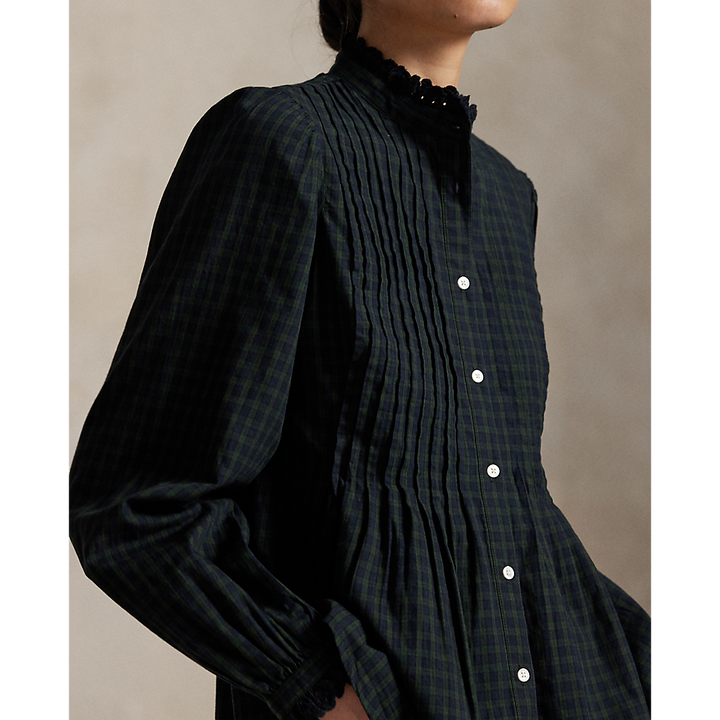 PRL Pintucked Plaid Cotton Shirt/Košulja 211978163001