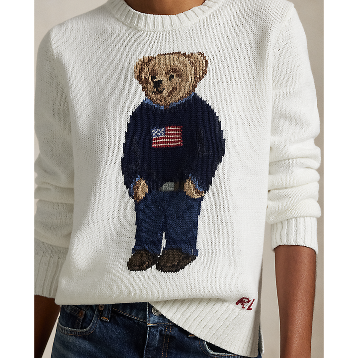 PRL Polo Bear Linen-Cotton Crewneck Jumper/Pulover 211978359001