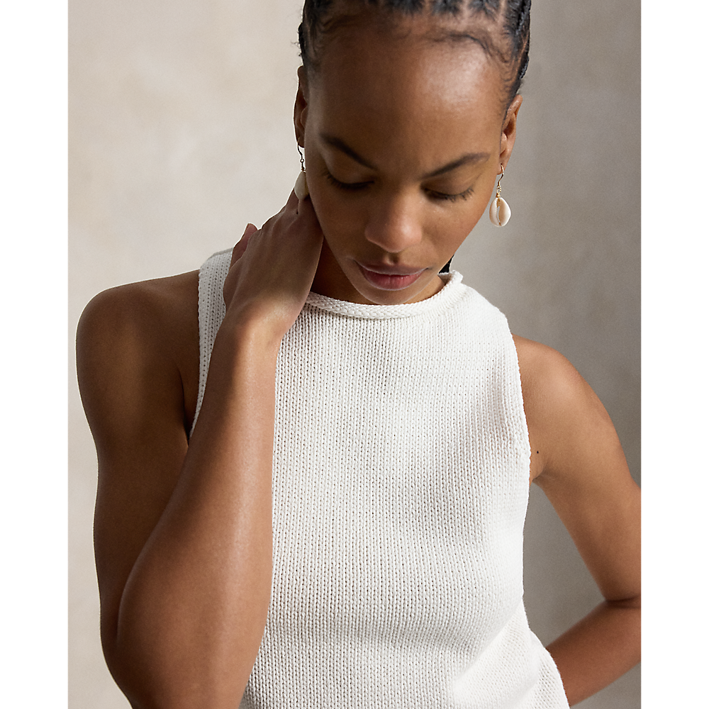 PRL  Linen-Blend Sleeveless Sweater Tank/Pulover 211A12721001