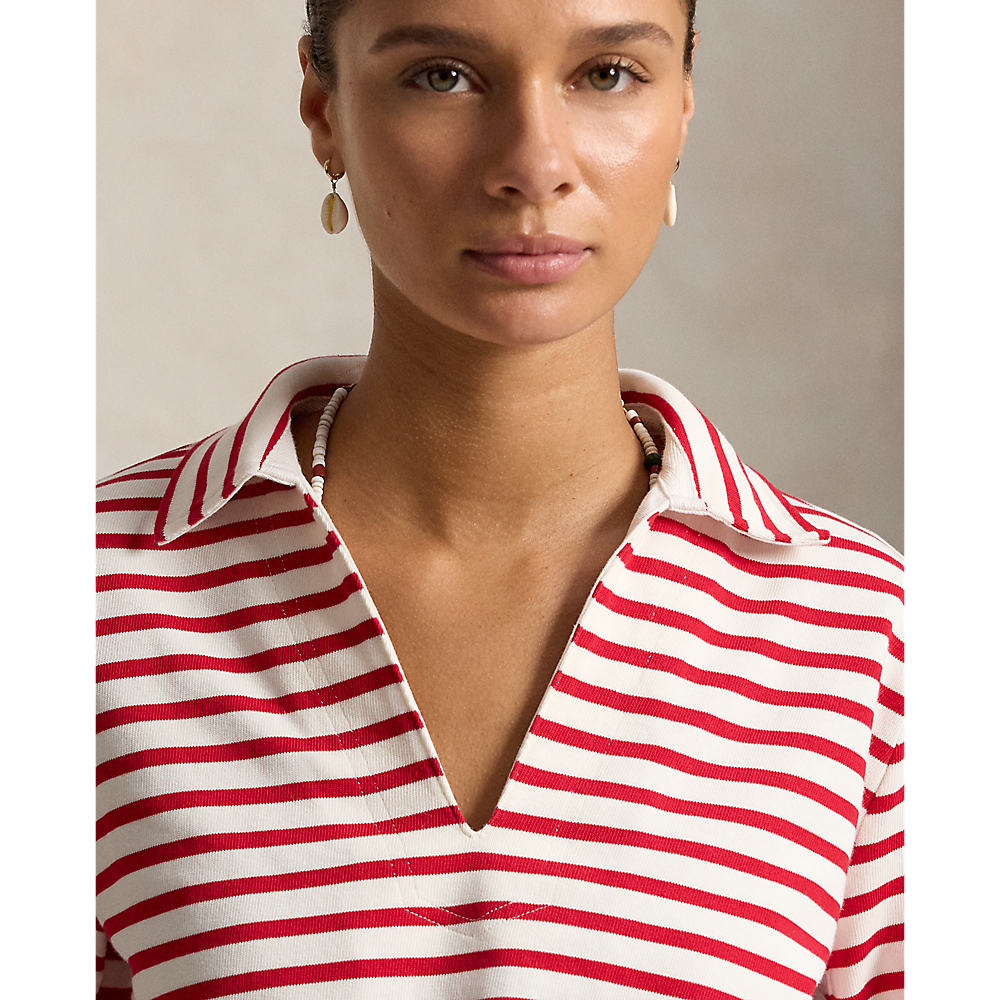 PRL Striped Split-Placket Mariner Tee/Majica 211A12733002