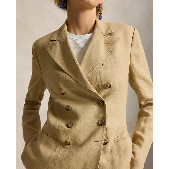 PRL Double Breasted Linen Blazer/Sako 211A12778001