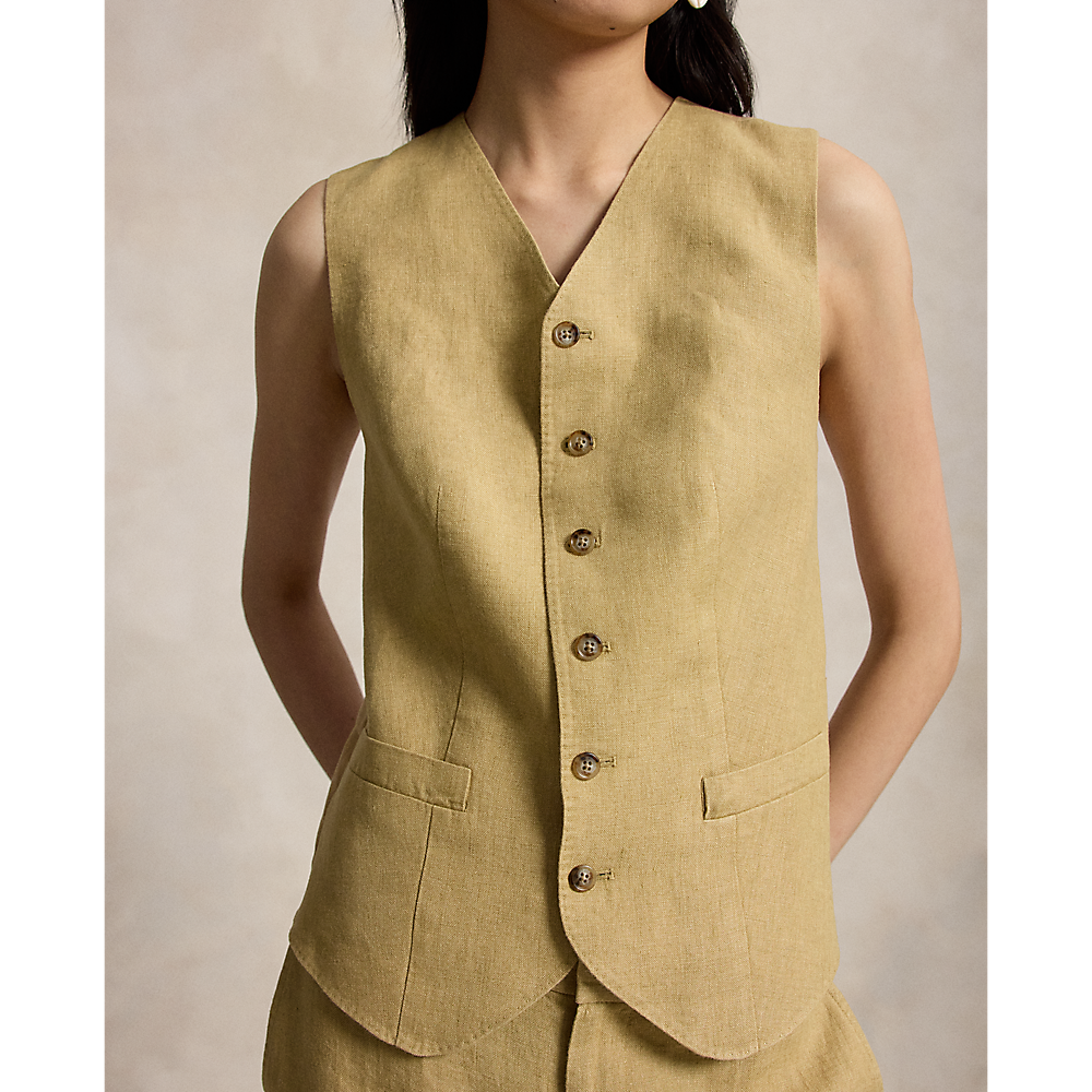 PRL Buttoned Linen Vest/Prsluk 211A12779001