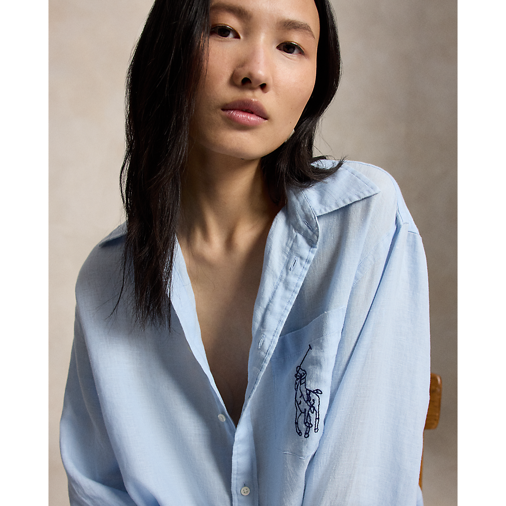 PRL Oversize Fit Big Pony Linen Shirt /Košulja 211A12786002