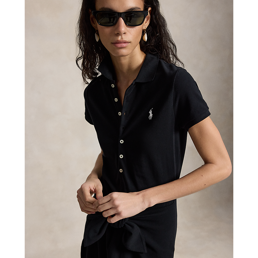 PRL Tie-Front Mesh Polo Dress/Haljina 211A12906002