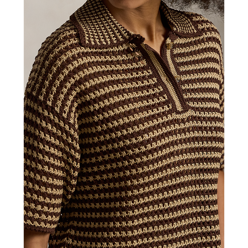 PRL Striped Knit Cotton Polo Shirt/Polo majica 211A96246001