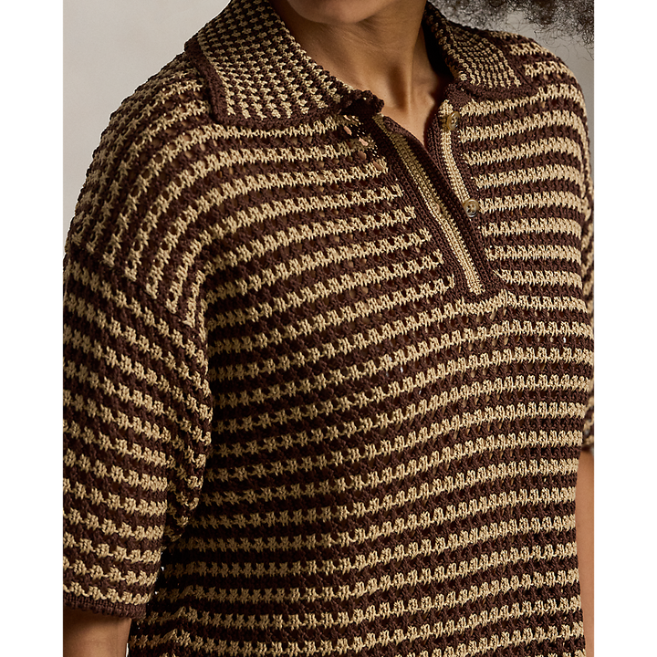 PRL Striped Knit Cotton Polo Shirt/Polo majica 211A96246001