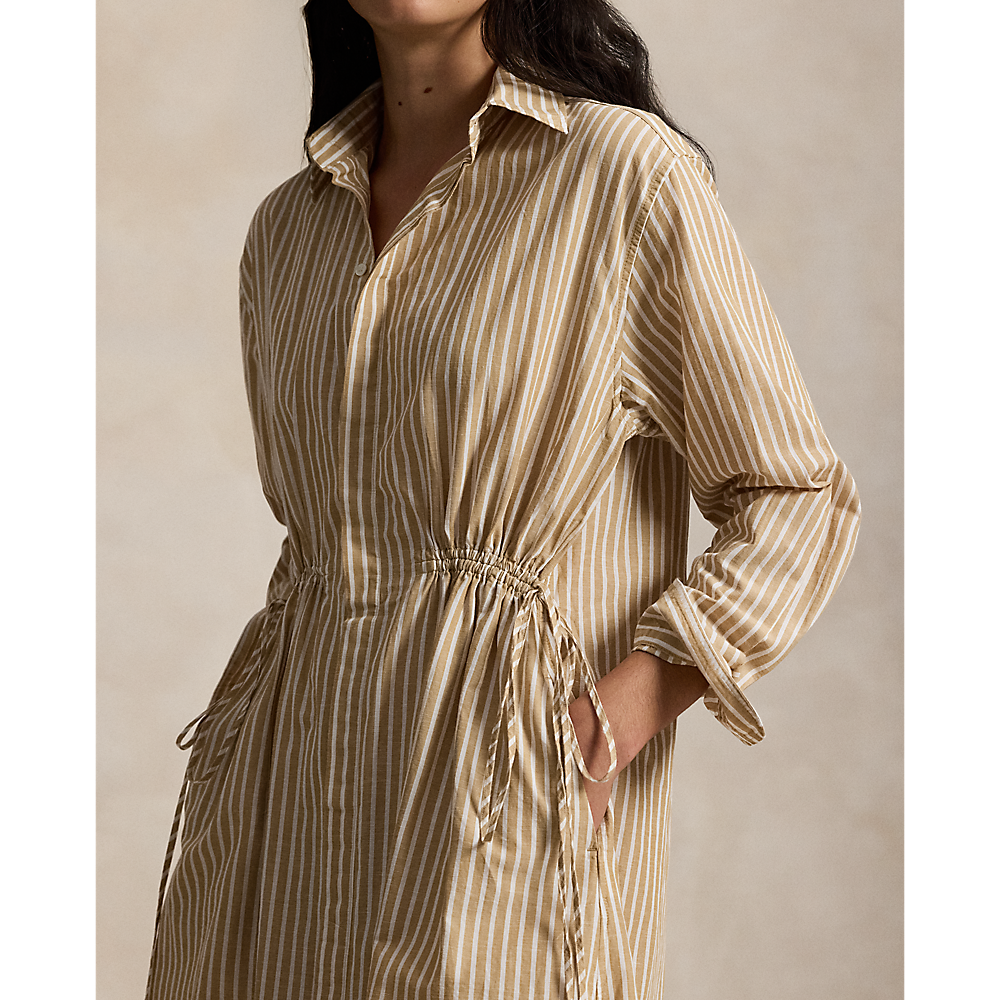 PRL Striped Cotton-Linen Drawcord Shirtdress/Haljina 211A96364002