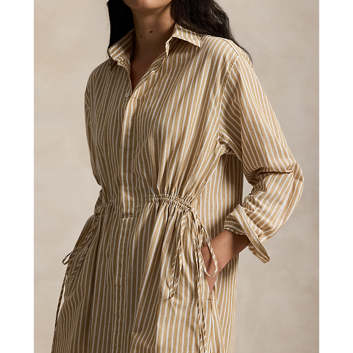 PRL Striped Cotton-Linen Drawcord Shirtdress/Haljina 211A96364002