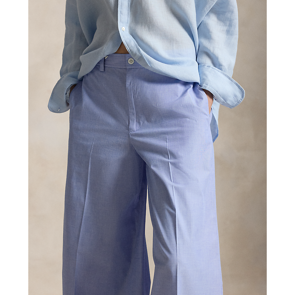 PRL Cotton Relaxed Wide-Leg Pant/Hlače 211B19879001