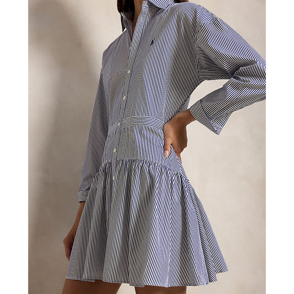 PRL Striped Cotton Poplin Paneled Shirtdress/Haljina 211B22754001