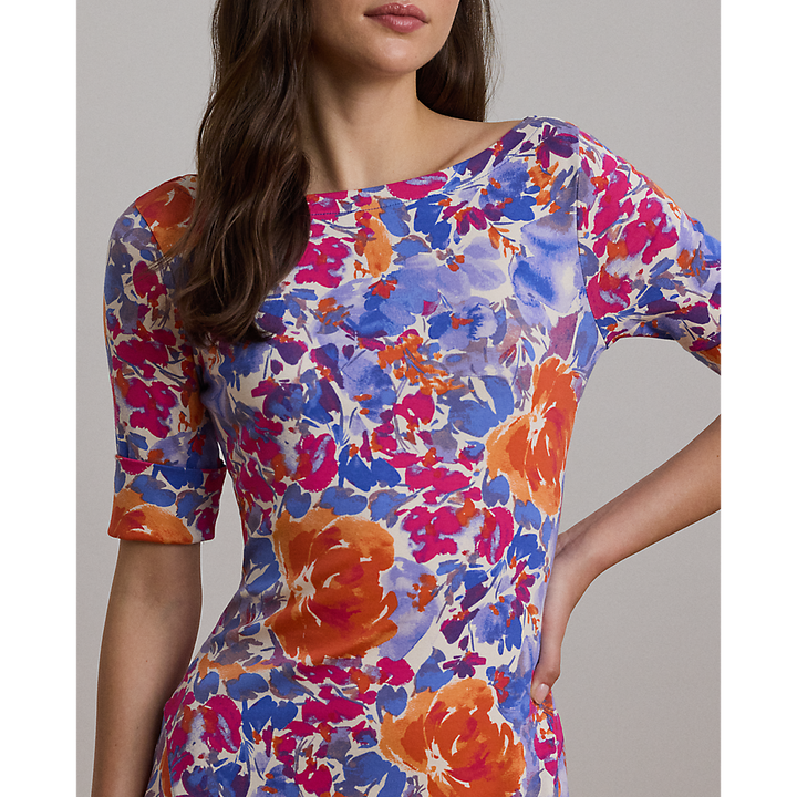 LRL Floral Stretch Cotton Midi Dress/Haljina 250972596001