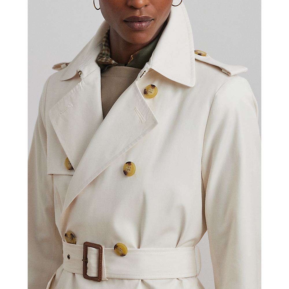 LRL Double-Breasted Cotton-Blend Trench Coat/Baloner 297967122004
