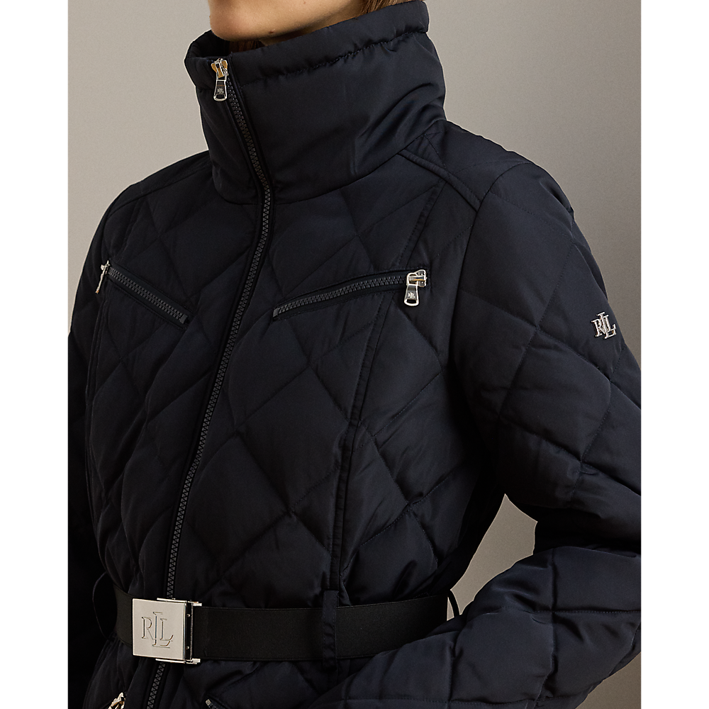 LRL Faux-Fur-Trim Diamond-Quilted Down Coat/Jakna 297P04108001