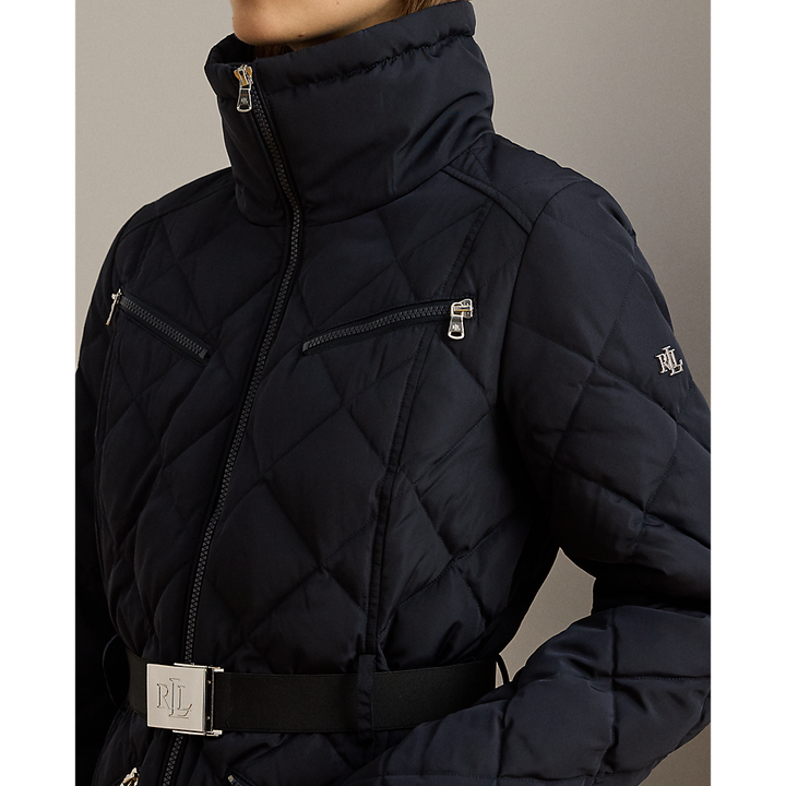 LRL Faux-Fur-Trim Diamond-Quilted Down Coat/Jakna 297P04108001