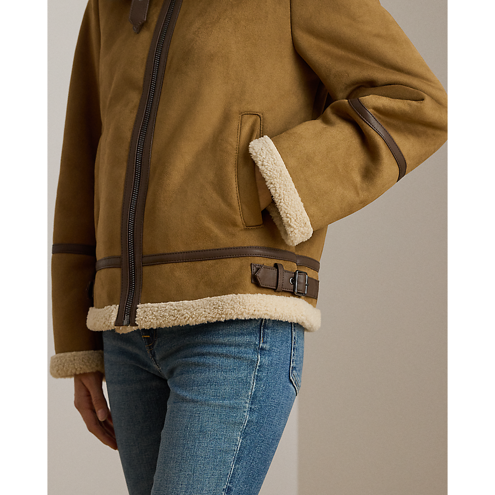 LRL Buckle-Trim Faux-Suede Jacket/ Jakna 297P04122002