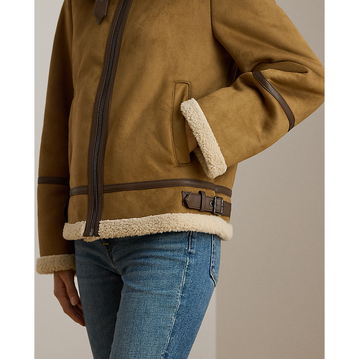 LRL Buckle-Trim Faux-Suede Jacket/ Jakna 297P04122002