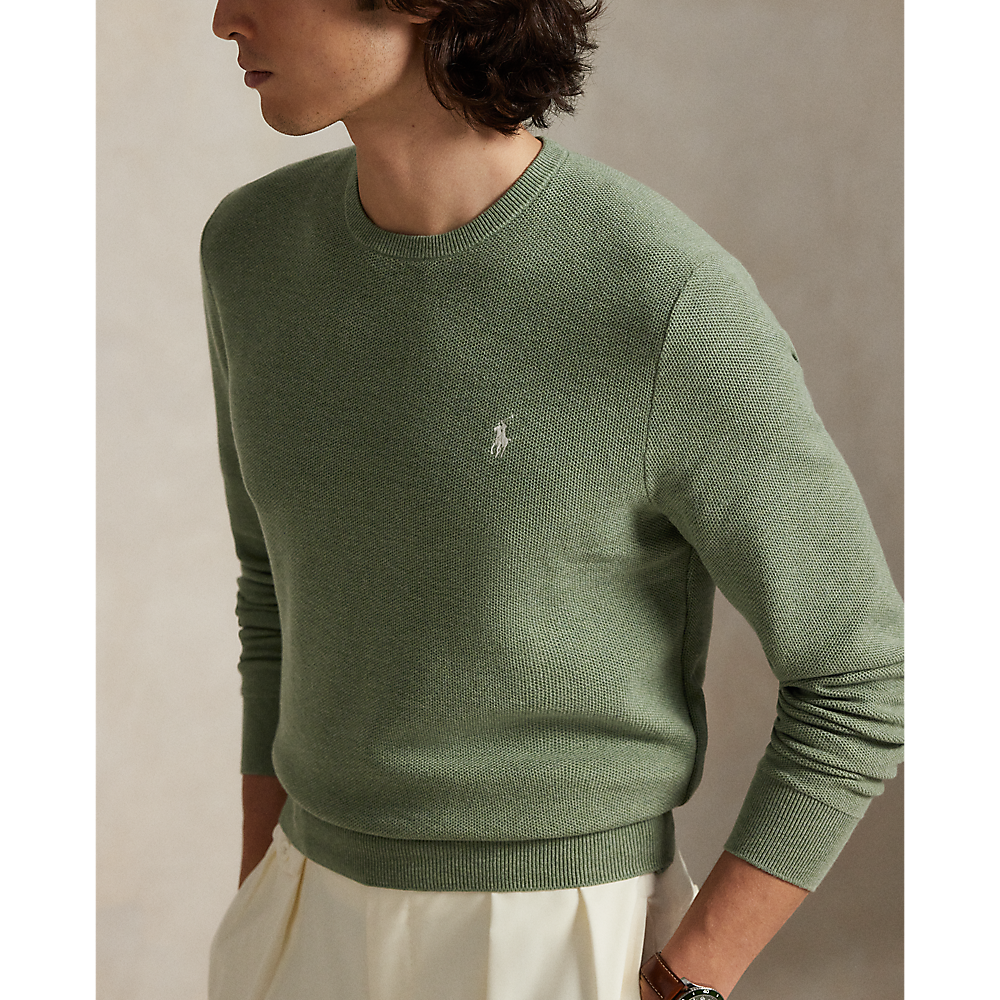 PRL Mesh-Knit Cotton Crewneck Jumper/Pulover 710918163522