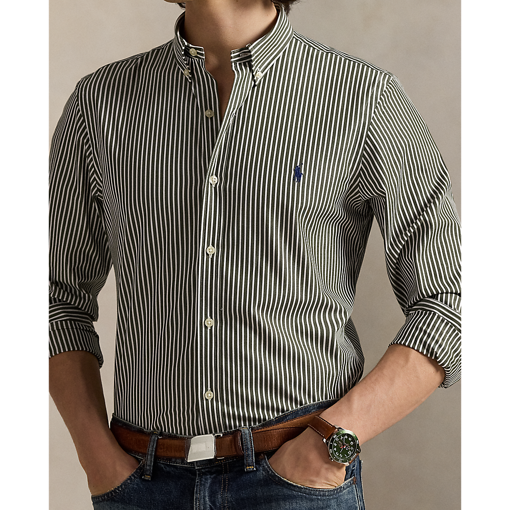 PRL Custom Fit Striped Stretch Poplin Shirt/Košulja 710929346025
