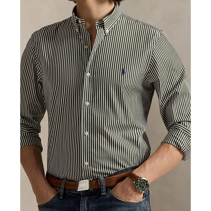PRL Custom Fit Striped Stretch Poplin Shirt/Košulja 710929346025