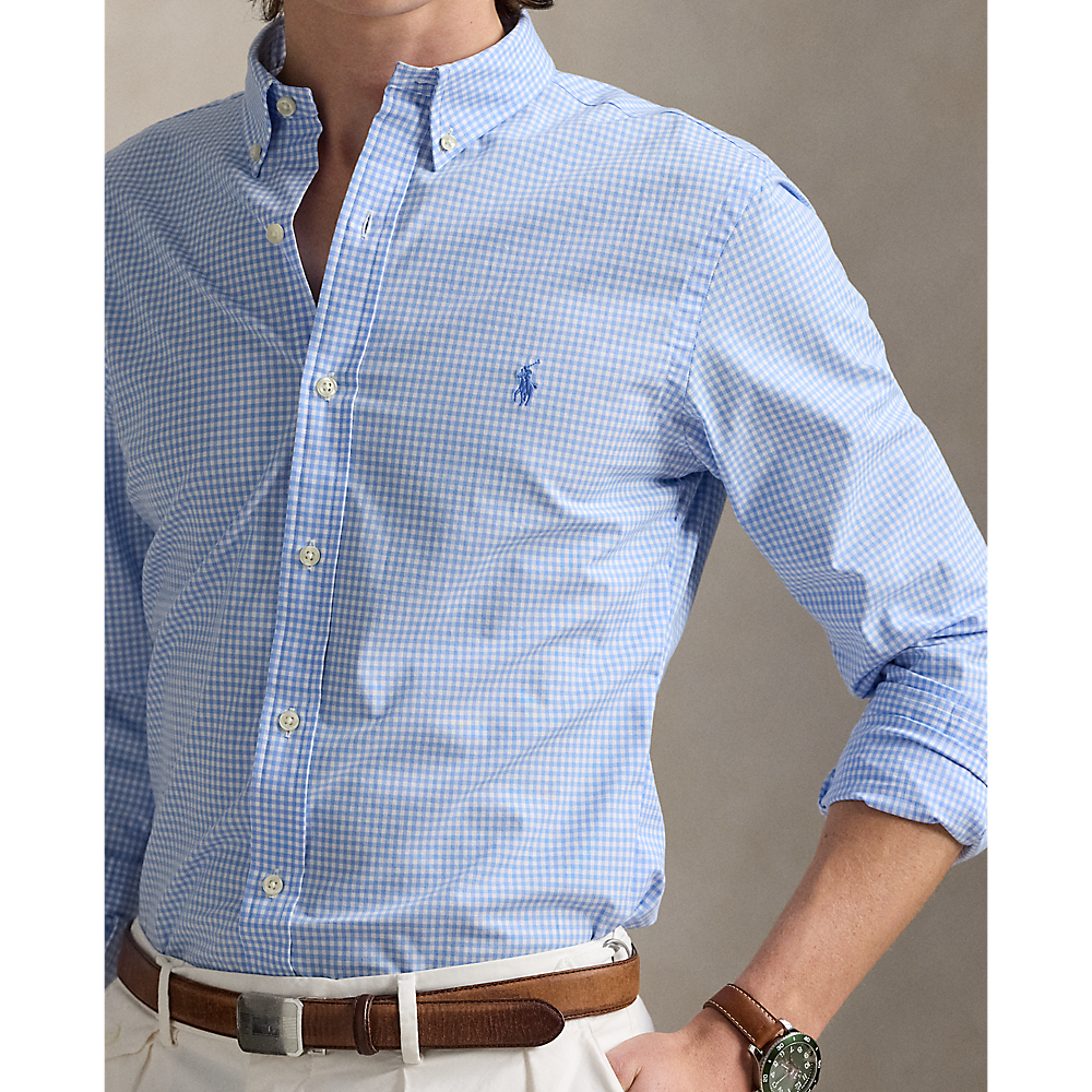 PRL Custom Fit Gingham Stretch Poplin Shirt/Košulja 710929347012