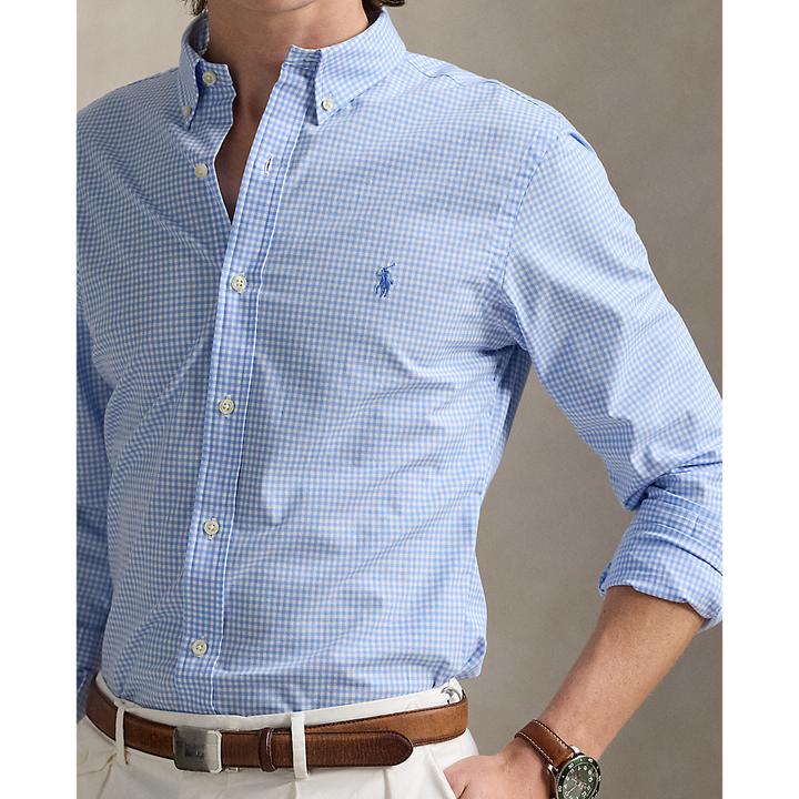 PRL Custom Fit Gingham Stretch Poplin Shirt/Košulja 710929347012