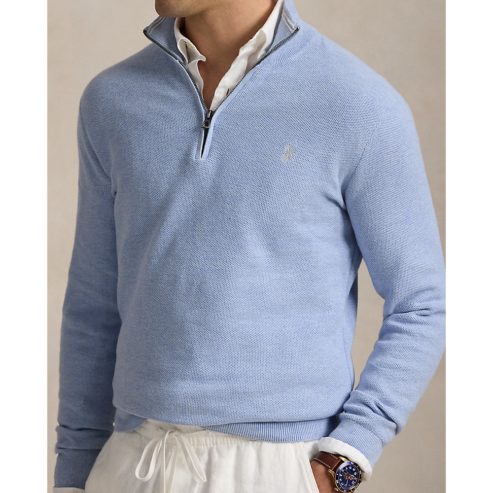 PRL Mesh-Knit Cotton Quarter-Zip Jumper/Pulover 710932304519