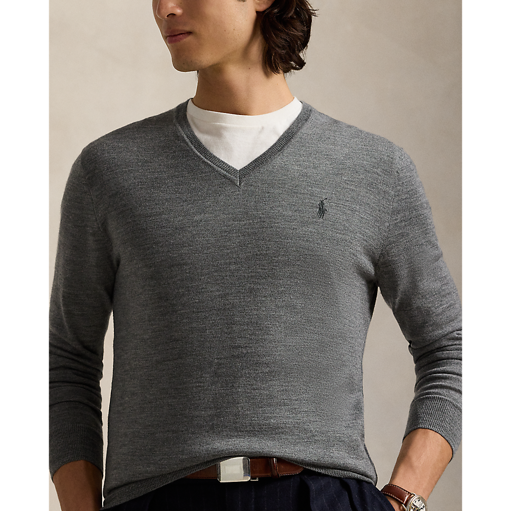 PRL Slim Fit Washable Wool V-Neck Jumper/Pulover 710946142002