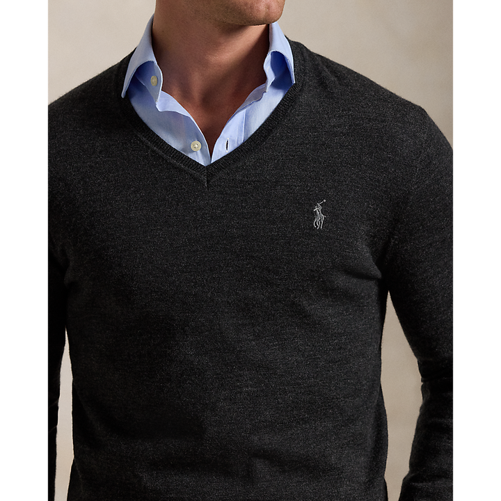 PRL Slim Fit Washable Wool V-Neck Jumper/Pulover 710946142003