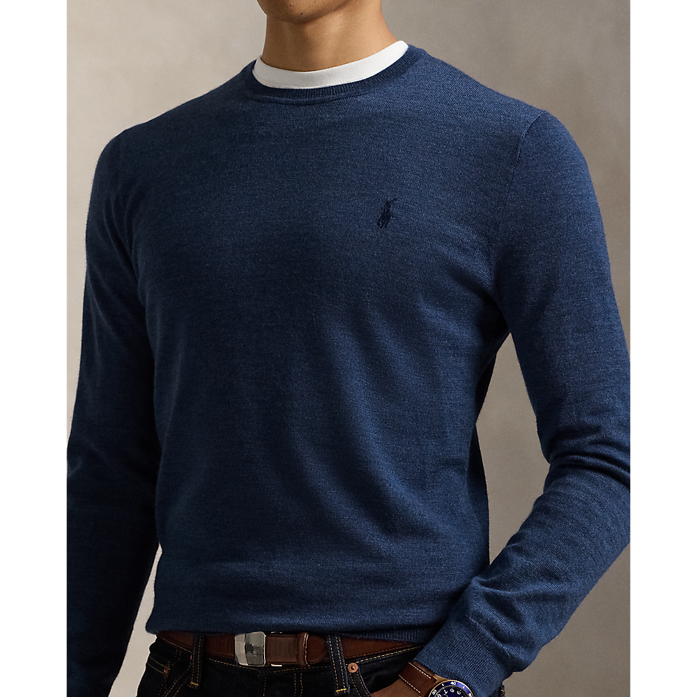 PRL Slim Fit Washable Wool Crewneck Jumper /Pulover 710946143006