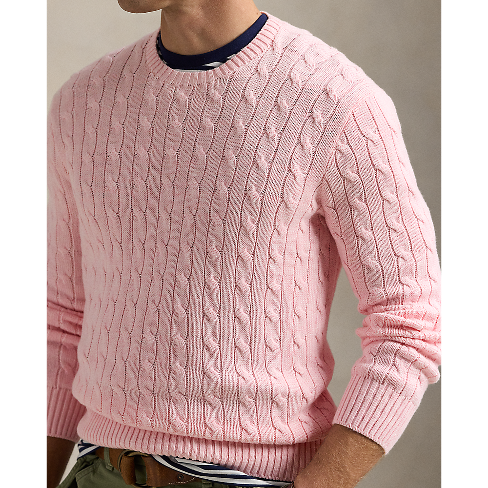 PRL Cable-Knit Cotton Crewneck Jumper/Pulover 710961151004