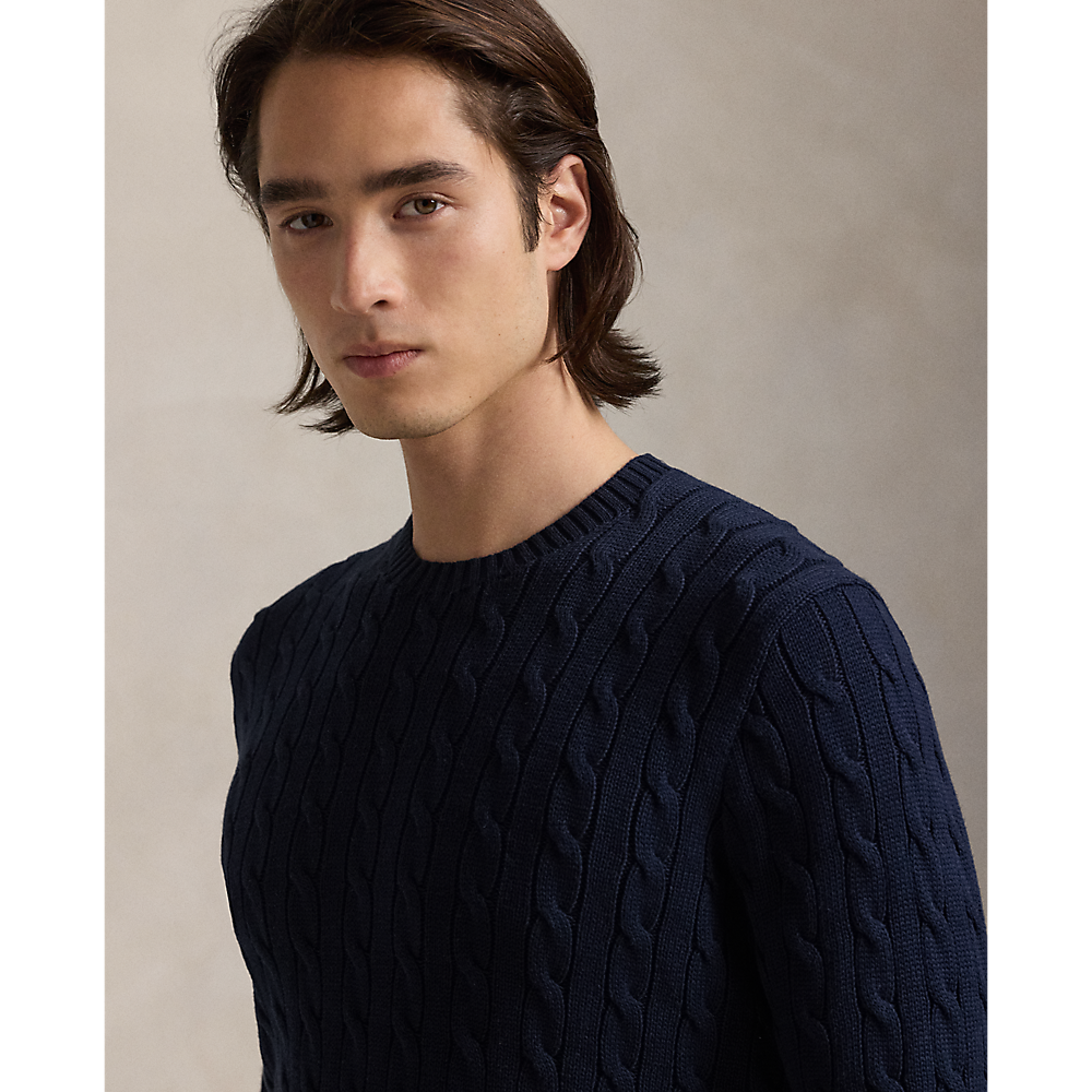 PRL Cable-Knit Cotton Crewneck Jumper/Pulover 710961151005
