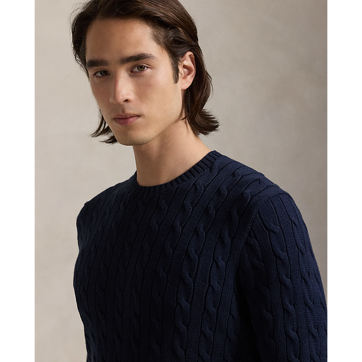 PRL Cable-Knit Cotton Crewneck Jumper/Pulover 710961151005