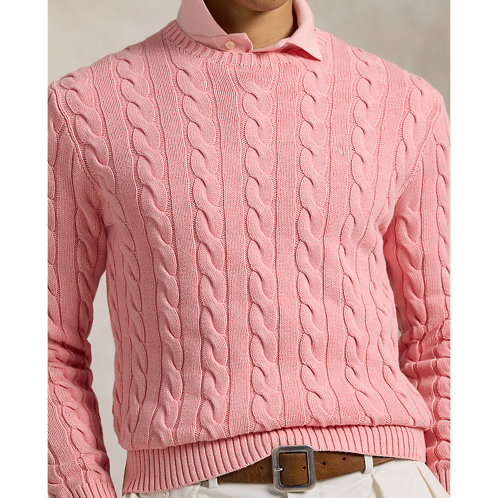 PRL Cable-Knit Mineral-Dyed Cotton Jumper/Pulover 710965867004