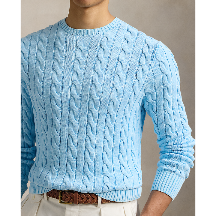 PRL Cable-Knit Mineral-Dyed Cotton Jumper/Pulover 710965867005