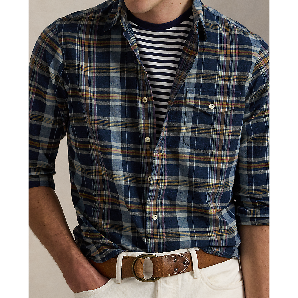 PRL Classic Fit Indigo Madras Shirt/Košulja 710965885001