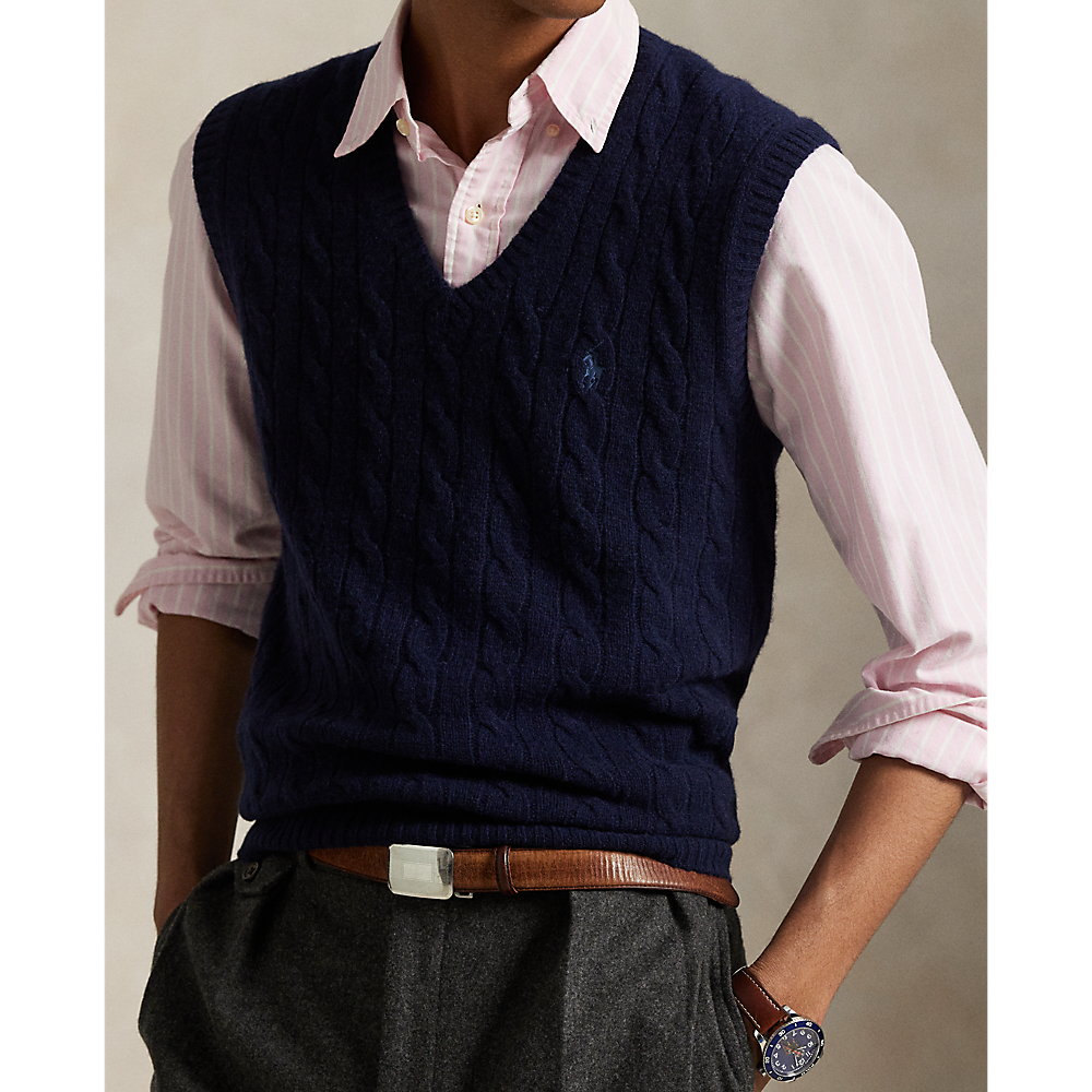 PRL Cable-Knit Cashmere Sleeveless Jumper/Pulover 710974166001