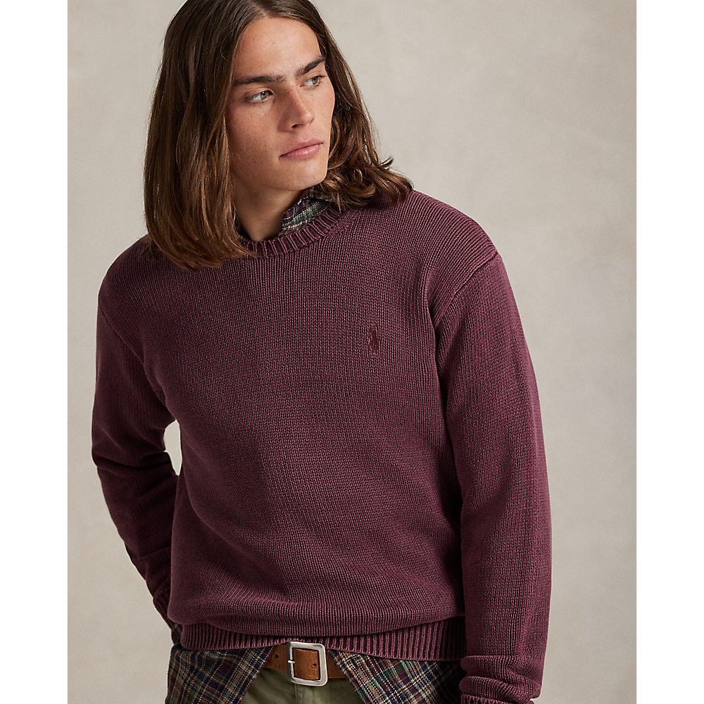 PRL Garment-Dyed Cotton Jumper/ Pulover 710981614004